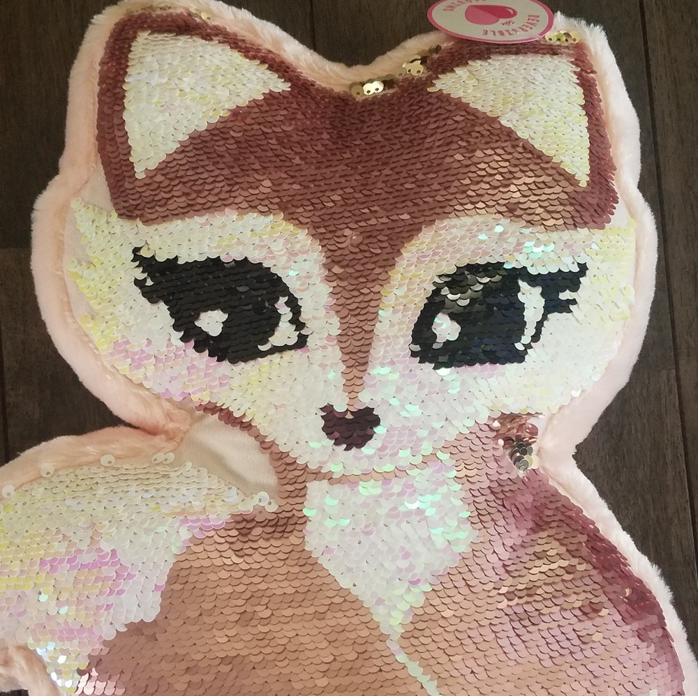 New! Fox Flip Sequins Pillow